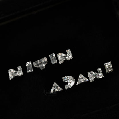 1.22CT"NITIN ADANI" Letter Alphabetical Initial Lab Grown Loose Diamond Customized Pendant For Gift Alphabet Pendant CVD For Hip Hop Jewelry