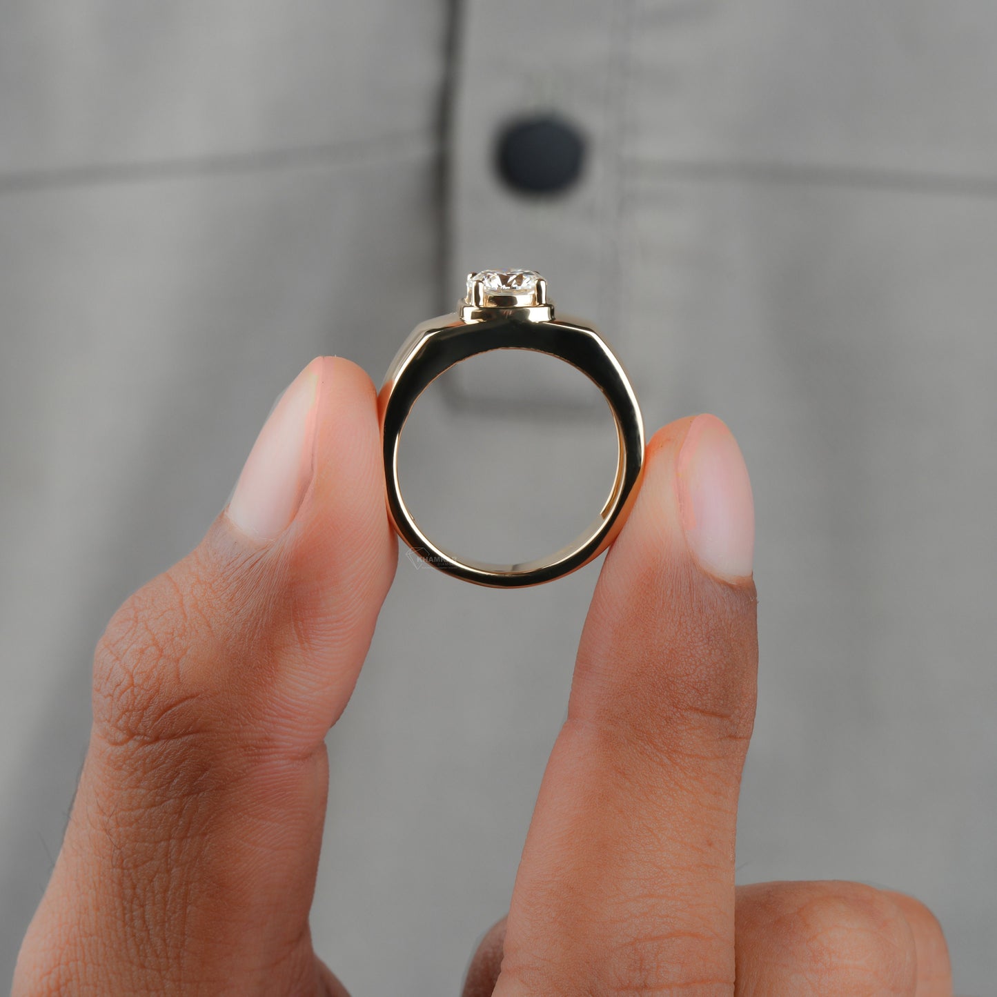 1.25CT Round Lab Grown Diamond Solitaire Engagement Ring For Men
