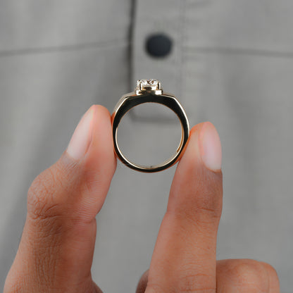 1.25CT Round Lab Grown Diamond Solitaire Engagement Ring For Men