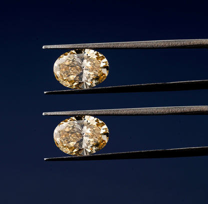 Oval Yellow Color Lab Created Diamonds,Yellow Loose Diamond For Engagement Ring,Yellow Diamonds For Studs, Gift For Anniversary