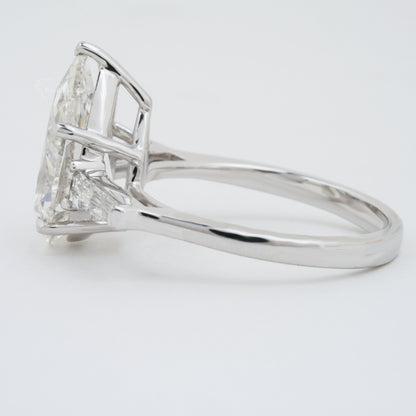 Pear Cut Lab Diamond Ring 3.50CT – Three Stone Engagement Ring