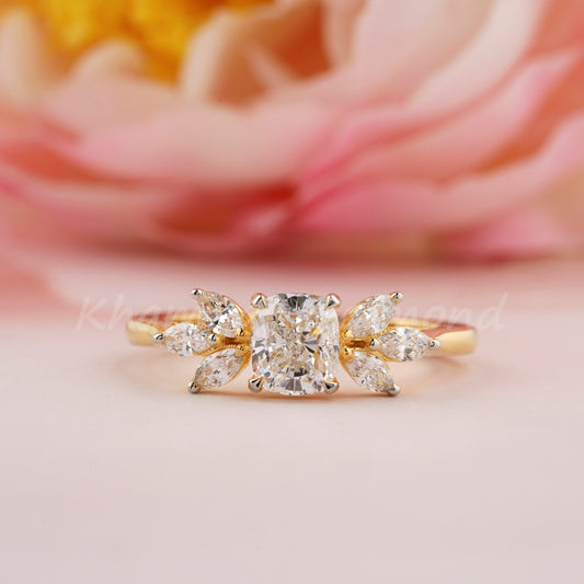 1.35 CT Cushion Cut Lab Diamond Wedding Ring – Bridal Gift for Her