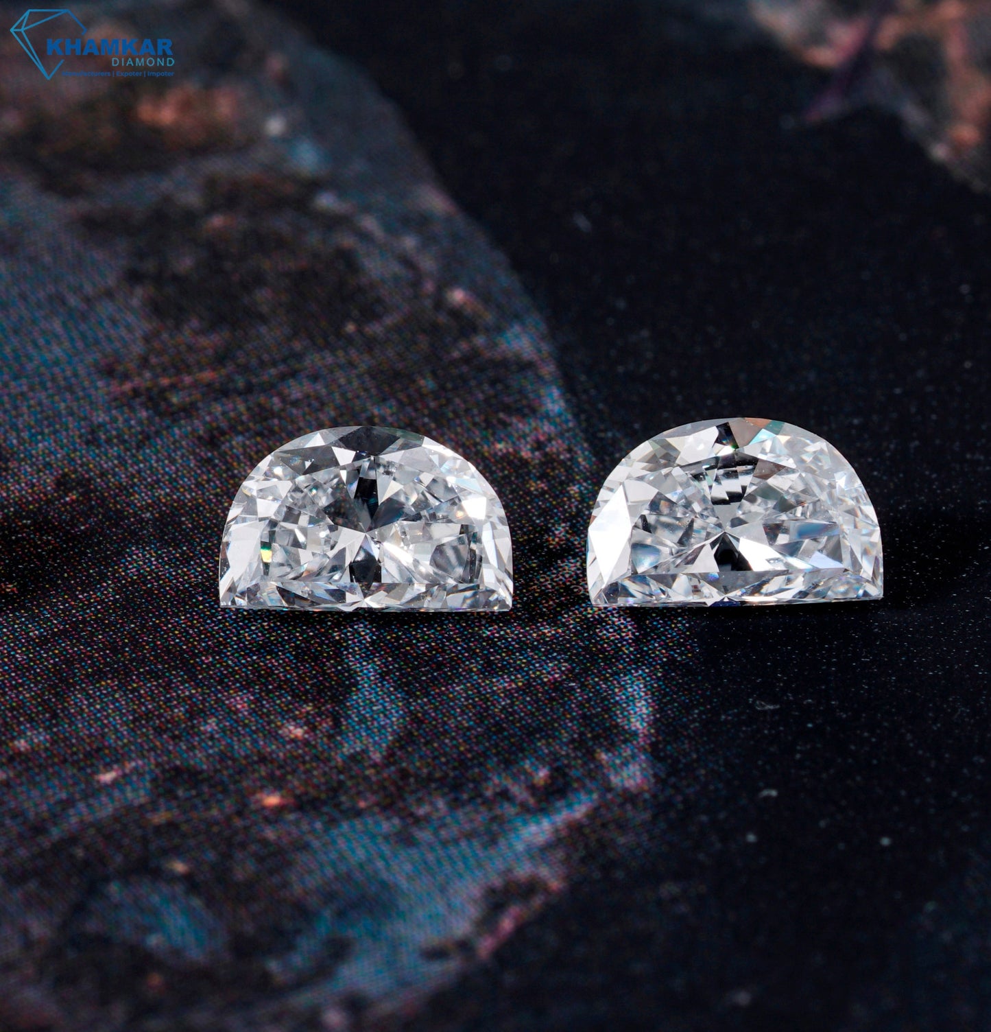 Half Moon Cut Lab Grown Diamond Engagement Ring HPHT Diamond For Solitaire Studs Lab created Antique Cut Diamond Ring For Customization