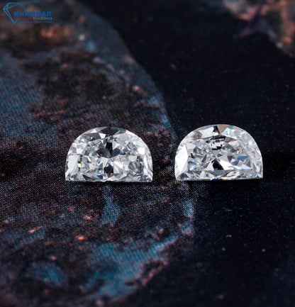 Half Moon Cut Lab Grown Diamond Engagement Ring HPHT Diamond For Solitaire Studs Lab created Antique Cut Diamond Ring For Customization