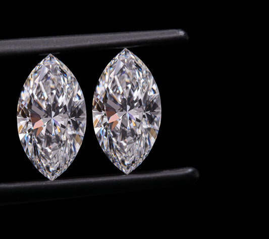 Marquise Cut Lab grown Diamond Pair For Earring Studs D-E Color Loose Diamond For Engagement Ring Fancy Lab Created Diamond Pair