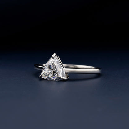 1CT Trillion Cut Lab Grown Diamond Engagement Ring For Her