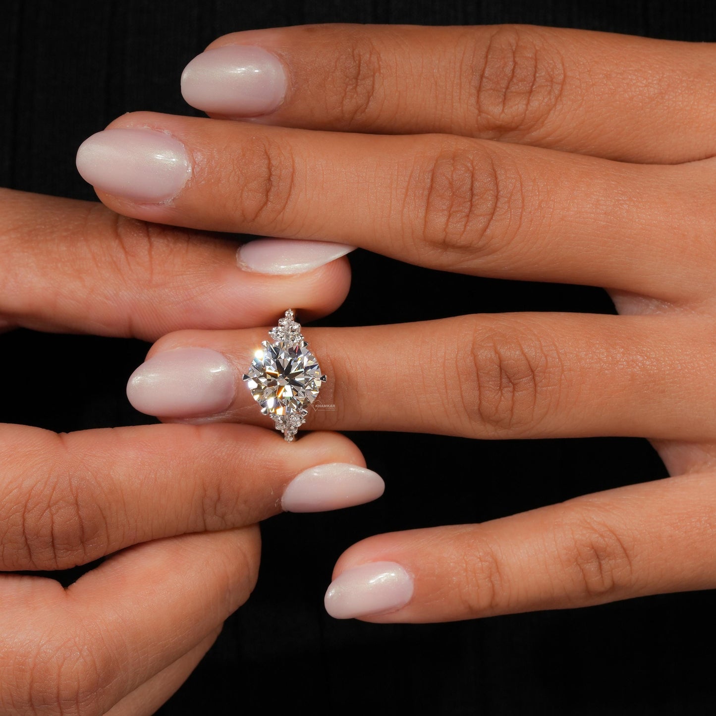 3.50CT Round Lab Diamond Snowdrift Wedding Ring For Women