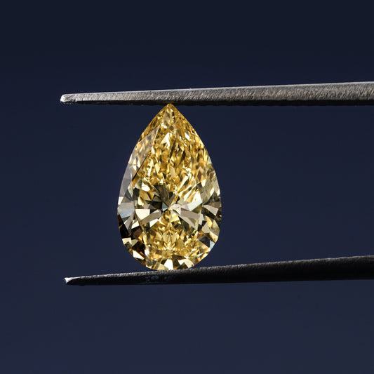 Pear Lab Grown Colored Diamond Loose Diamond For Engagement Ring Yellow Diamond Ring Eco-Friendly Diamond Anniversary Gift For Her
