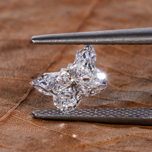 Brilliant Butterfly Cut Diamond,EF Color Lab Grown Diamond,1.00Ct Butterfly Antique Diamond For Pendant,CVD Diamond For Anniversary Gift