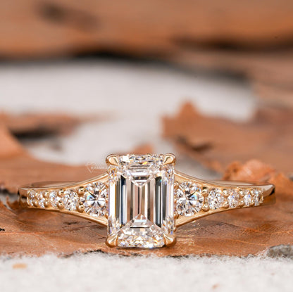 1 CT Emerald Cut Lab Diamond Engagement Ring – IGI Certified