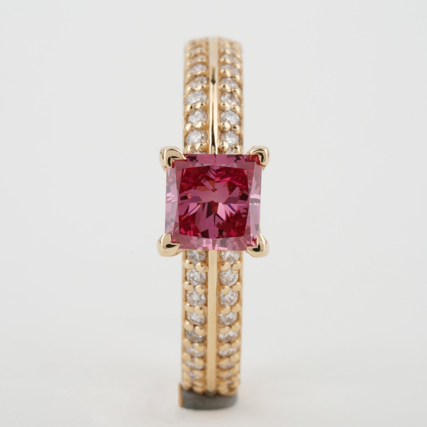 Pink Princess Cut Lab Grown Diamond Wedding Jewelry for Her