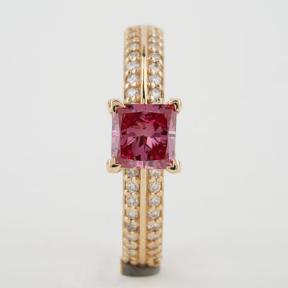 Pink Princess Cut Lab Grown Diamond Wedding Jewelry for Her