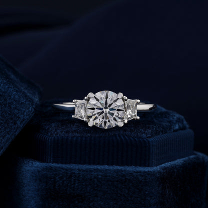 1.50CT Round Lab Diamond Engagement Ring – Three Stone Ring