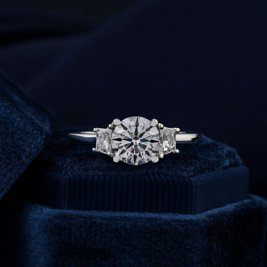 1.50CT Round Lab Diamond Engagement Ring – Three Stone Ring