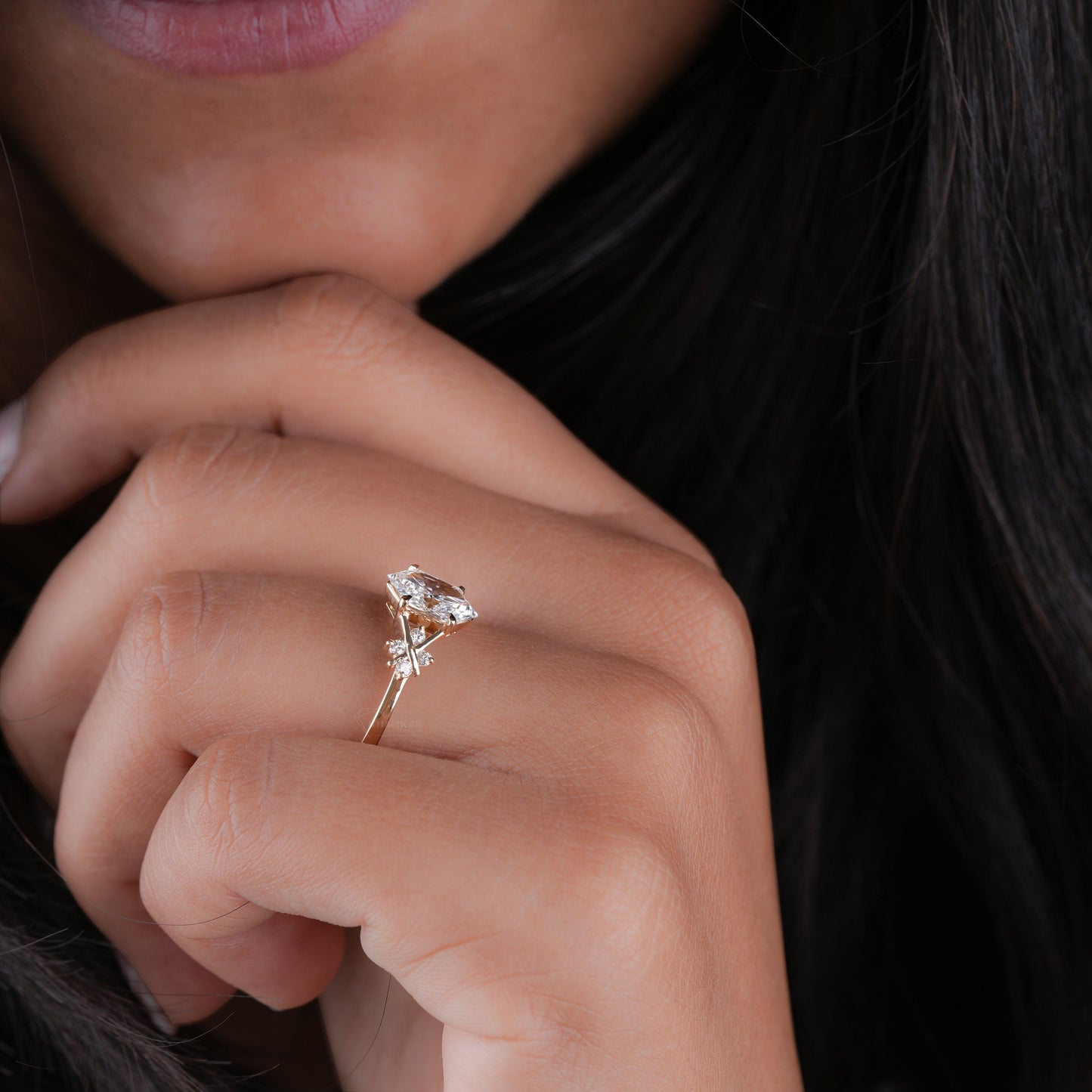 1CT Lab Grown Dutch Marquise Diamond Wedding Ring for Her