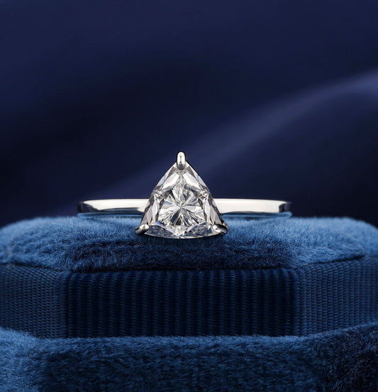 1CT Trillion Cut Lab Grown Diamond Engagement Ring For Her