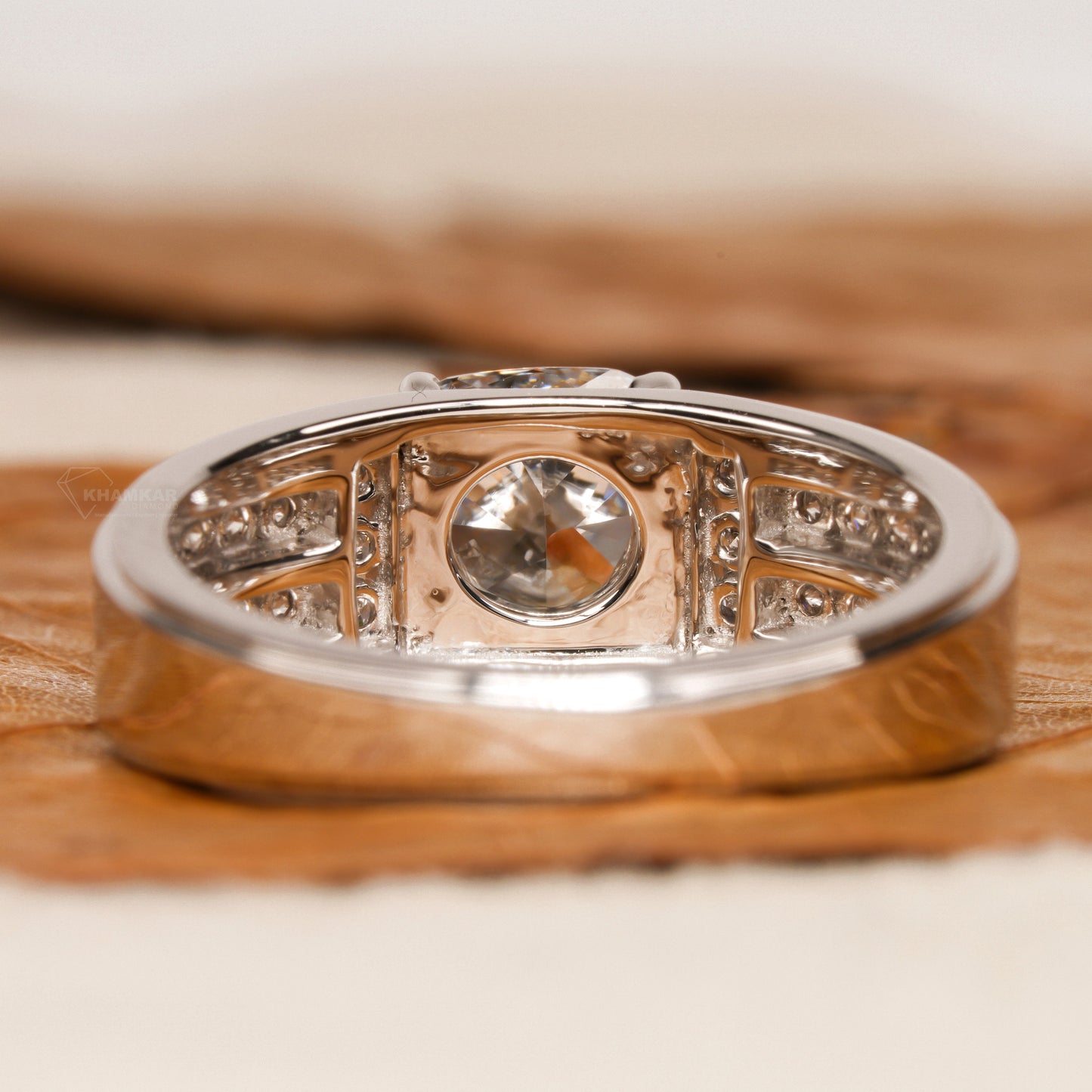 1.50 TCW Cushion Lab Diamond Men's Ring – 950 Platinum Engraved Band