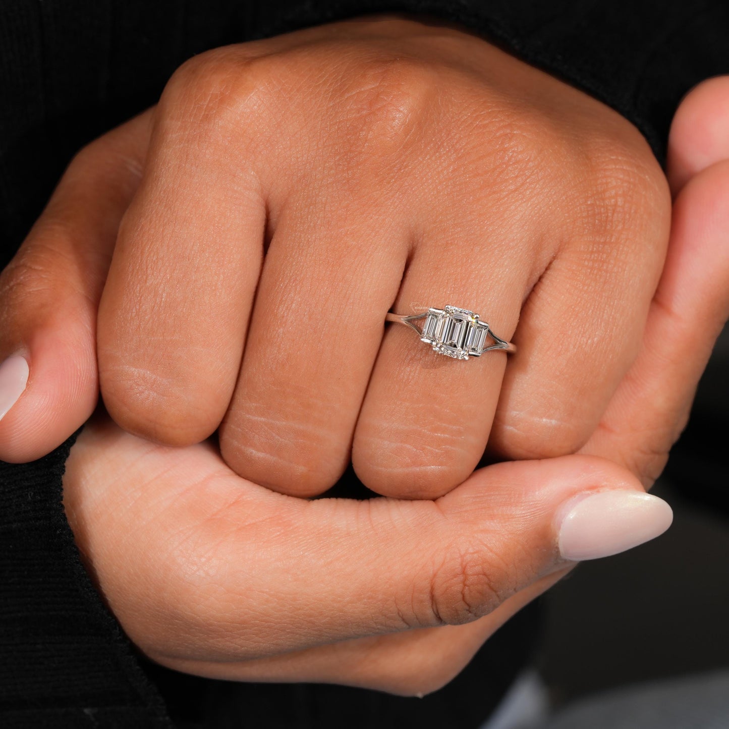 1.20 TCW Emerald Cut Lab Diamond Engagement Ring For her
