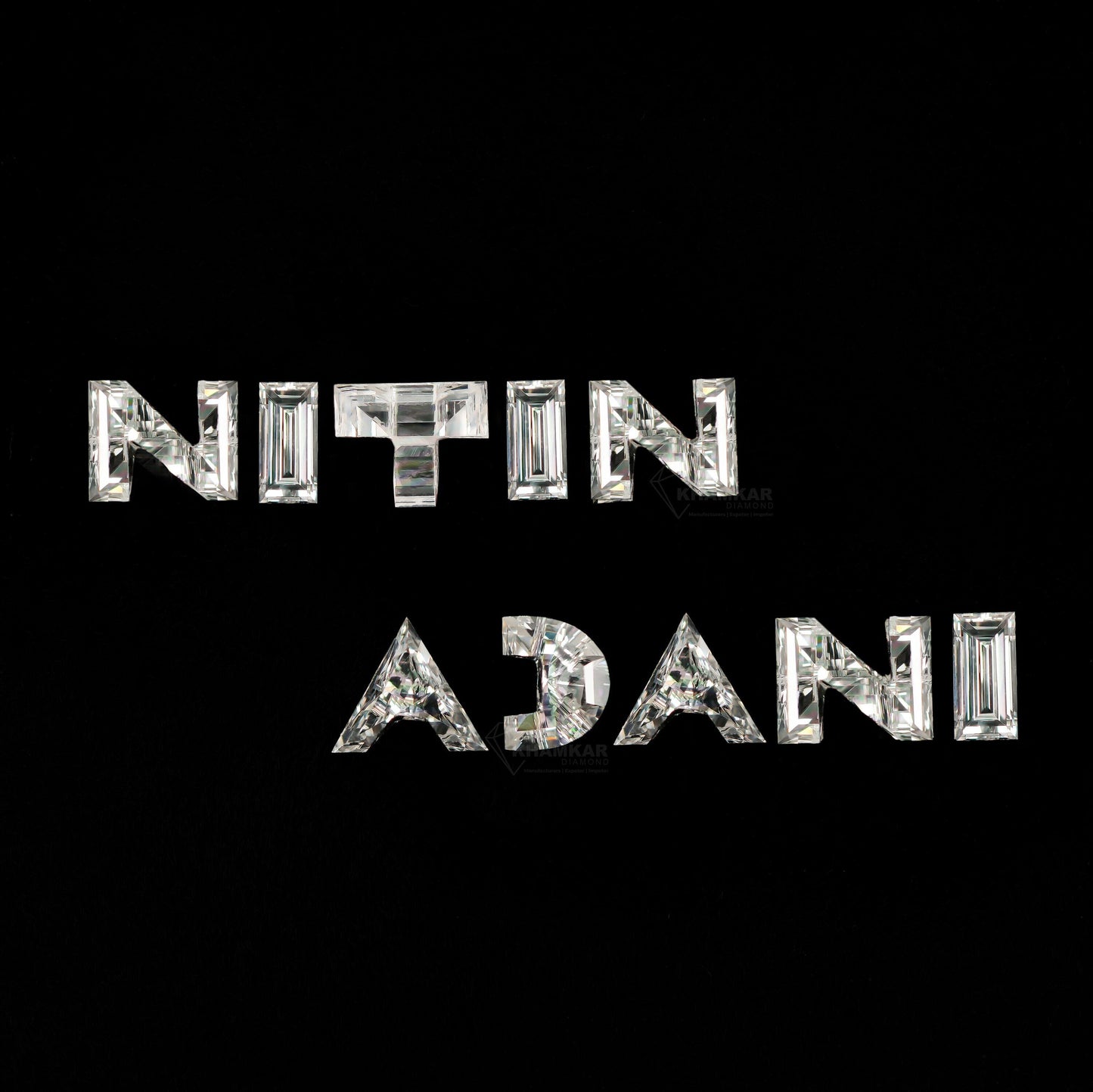 1.22CT"NITIN ADANI" Letter Alphabetical Initial Lab Grown Loose Diamond Customized Pendant For Gift Alphabet Pendant CVD For Hip Hop Jewelry