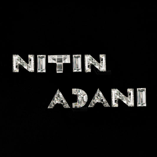 1.22CT"NITIN ADANI" Letter Alphabetical Initial Lab Grown Loose Diamond Customized Pendant For Gift Alphabet Pendant CVD For Hip Hop Jewelry