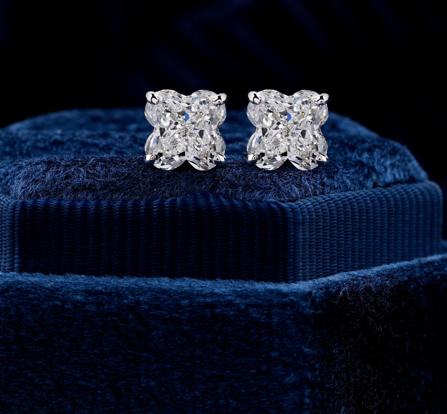 2 CT Lili Cut Diamond Screw Back Stud Earrings Lab Grown Diamond Stud Earrings Pushback Earrings For Women Tiny Bridal Earrings for Gift