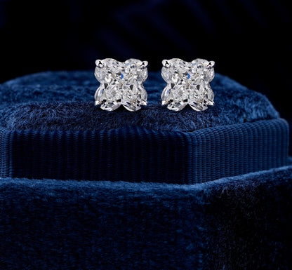 Lili Cut Lab Grown Diamond Screw Back Stud Earrings