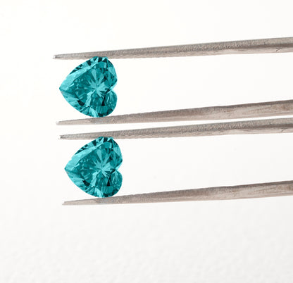 Fancy Blue Heart Lab Diamond for Stud Earrings & Pendant