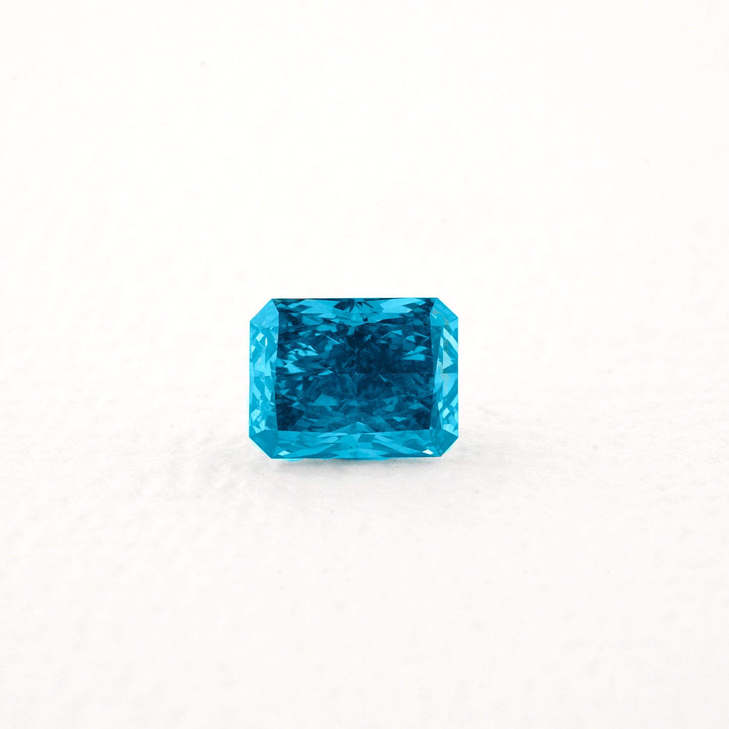 Radiant Lab Grown Blue Colored Loose Diamond Fancy Colored Diamond 10K White Gold Radiant Diamond Engagement Ring Blue Diamond Ring