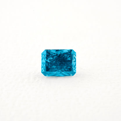 Radiant Lab Grown Blue Colored Loose Diamond Fancy Colored Diamond 10K White Gold Radiant Diamond Engagement Ring Blue Diamond Ring