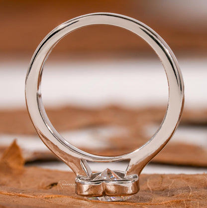 Heart Lab Diamond Ring | Bezel Set Solitaire Engagement Ring