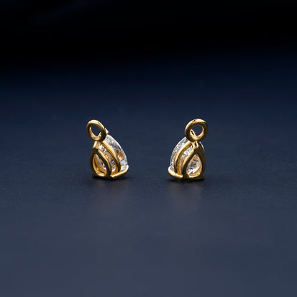 Pear Cut Lab Grown Diamond Stud Earrings for Wedding