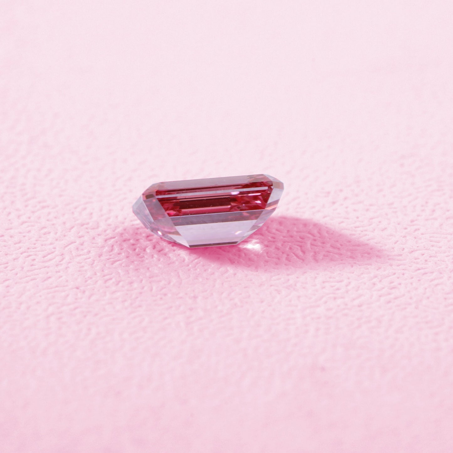 Pink Emerald Cut Lab Grown Diamond | HPHT Loose Diamond
