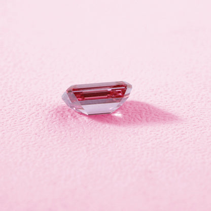 Pink Emerald Cut Lab Grown Diamond | HPHT Loose Diamond