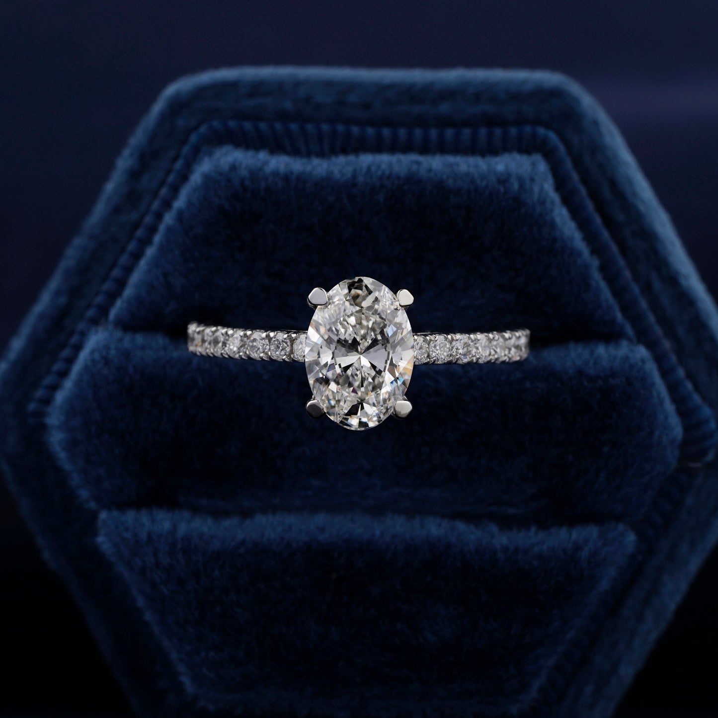 1 CT Oval Lab Diamond Pave Ring, IGI Certified, Engagement/Wedding Gift