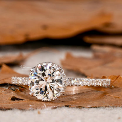 1CT Round Lab Diamond Hidden Halo Wedding Ring