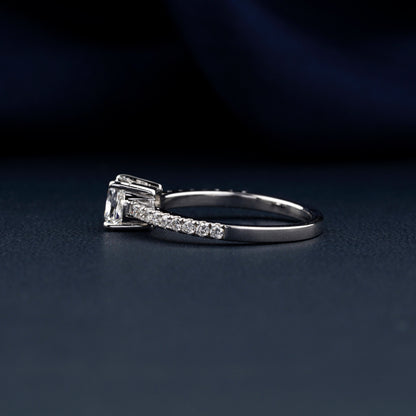 1Ct Cushion Lab Diamond Pave Engagement Ring Gift for Her