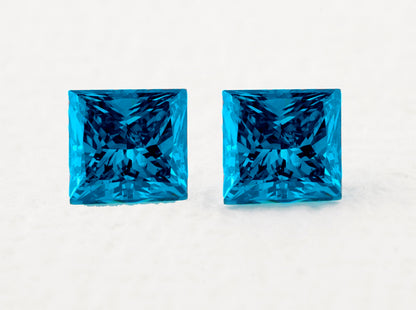 Fancy Blue Princess Cut Lab Grown Diamond for Engagement Rings