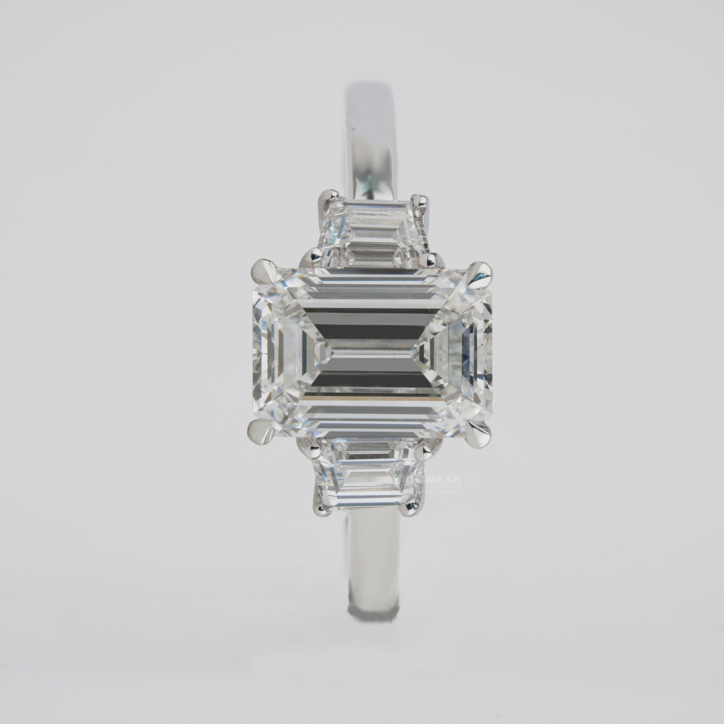 Emerald Cut Lab Diamond Three Stone Anniversary Ring for Her