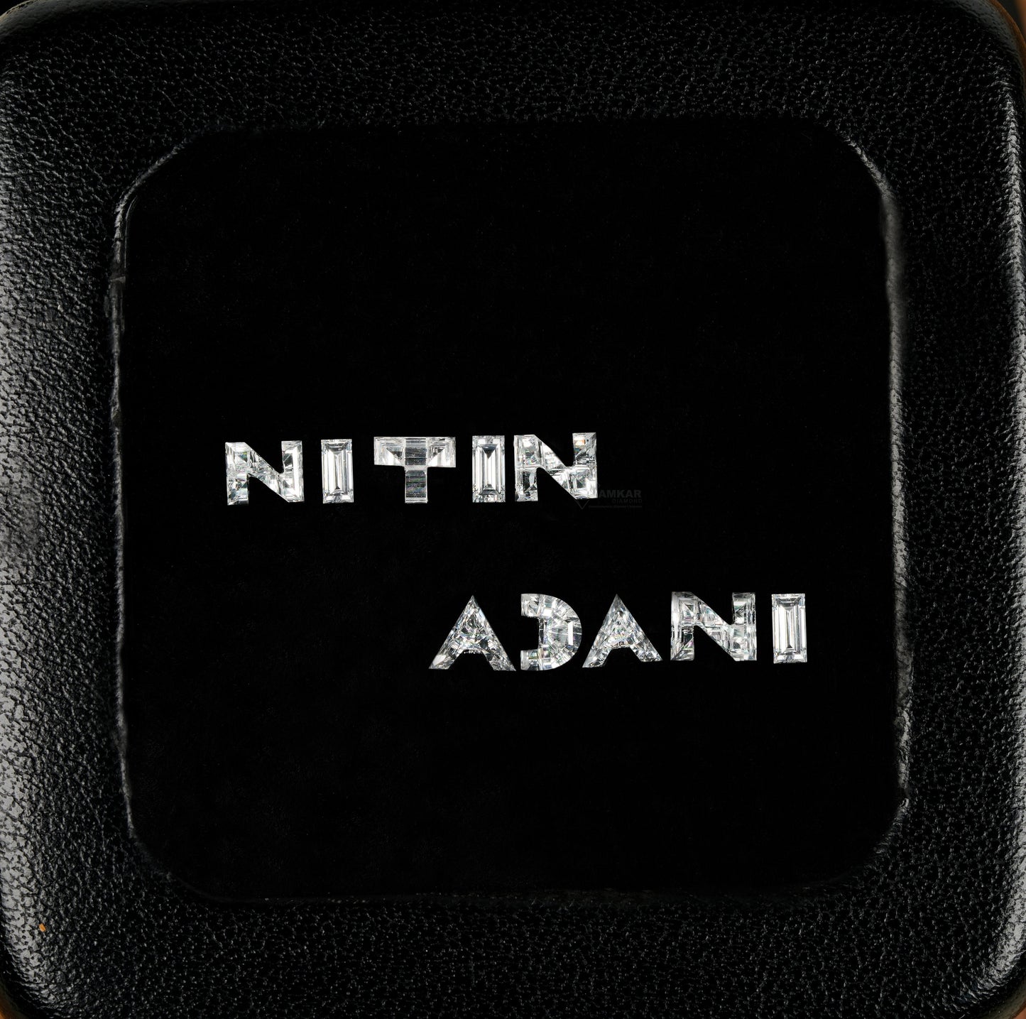 1.22CT"NITIN ADANI" Letter Alphabetical Initial Lab Grown Loose Diamond Customized Pendant For Gift Alphabet Pendant CVD For Hip Hop Jewelry