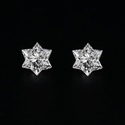 Modified Star Cut Lab grown Diamonds Pair For Studs For Hoop Earring Star Cut Conflict Free Diamond For Pendant Antique Cut Diamond