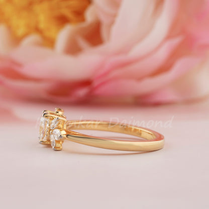1.35 CT Cushion Cut Lab Diamond Wedding Ring – Bridal Gift for Her
