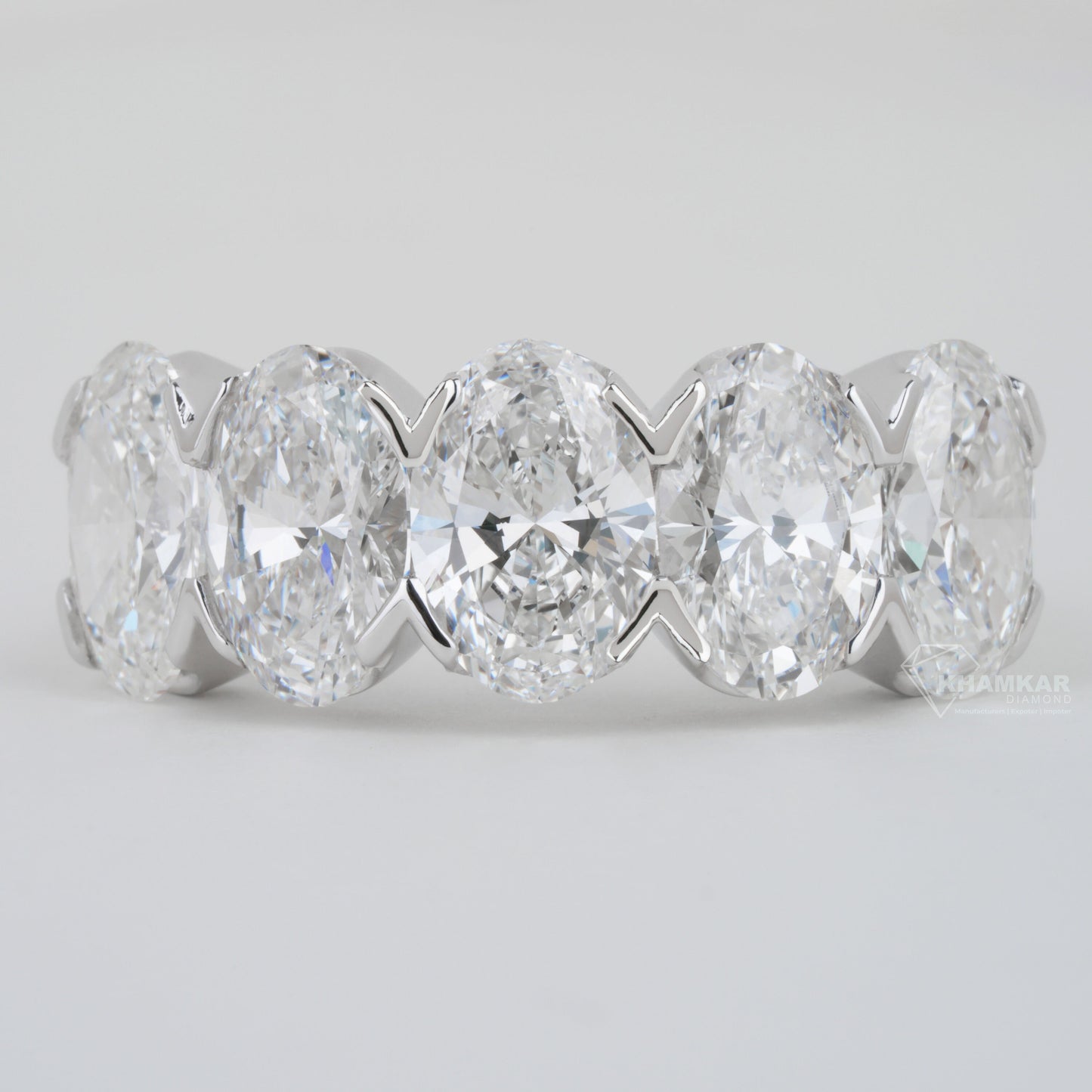 5 CT Oval Cut Lab Grown Diamond Half Eternity Wedding Band for Women