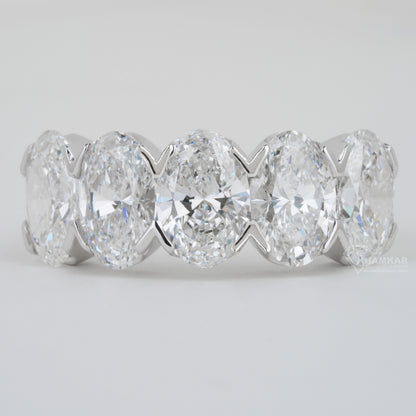 5 CT Oval Cut Lab Grown Diamond Half Eternity Wedding Band for Women