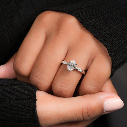 1. 1.00CT Oval Lab Diamond Ring – Vintage Milgrain Engagement Ring