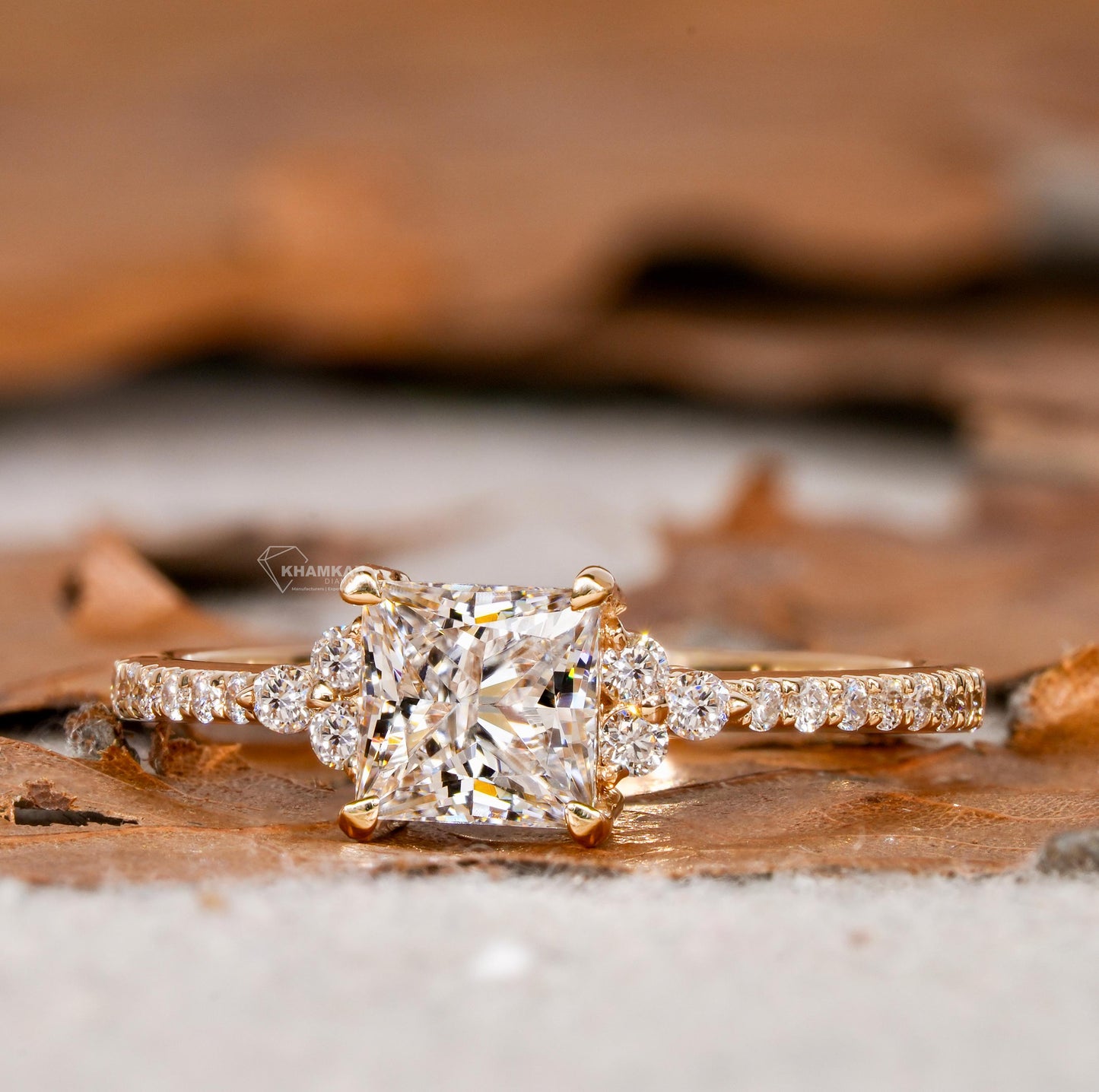 1.00 CT Princess Cut Lab Diamond Engagement Rin For Her