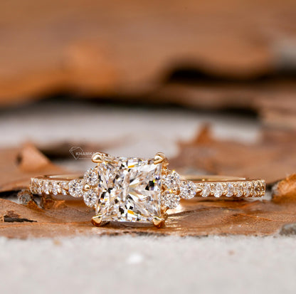 1.00 CT Princess Cut Lab Diamond Engagement Rin For Her