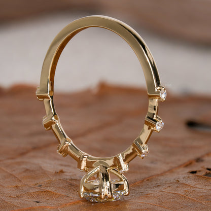 Round Lab Grown Diamond Pavé Wedding & Engagement Ring