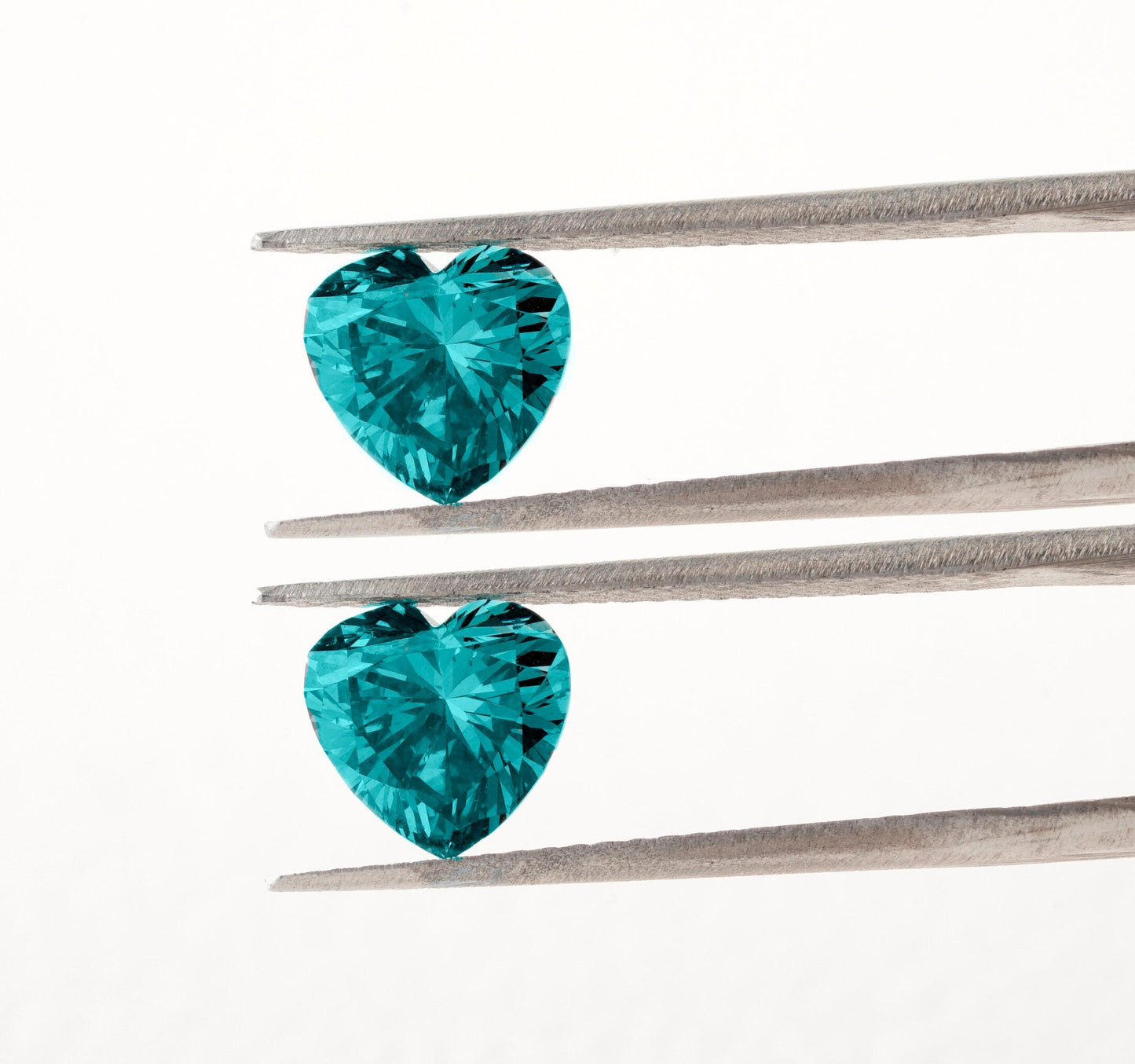 Fancy Blue Heart Lab Diamond for Stud Earrings & Pendant