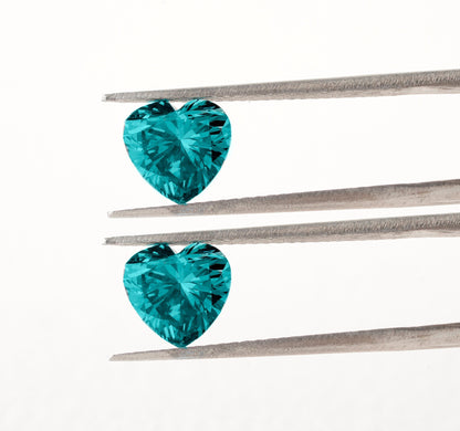 Fancy Blue Heart Lab Diamond for Stud Earrings & Pendant