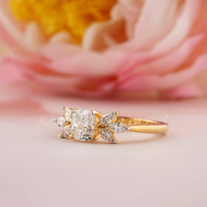 1.35 CT Cushion Cut Lab Diamond Wedding Ring – Bridal Gift for Her